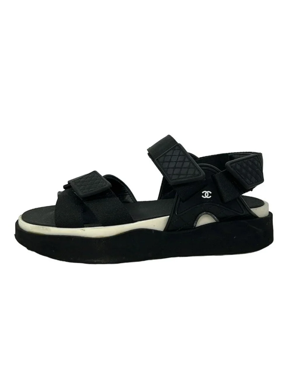 Chanel Sandals Black Leather